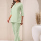 Janasya Mint Cotton Solid Pant | Swadesiicart