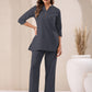 Janasya Grey Cotton Solid Pant | Swadesiicart