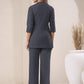 Janasya Grey Cotton Solid Pant | Swadesiicart