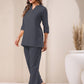 Janasya Grey Cotton Solid Pant | Swadesiicart