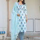 Janasya Light Cotton Floral Straight Kurta Set | Swadesiicart