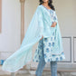 Janasya Light Cotton Floral Straight Kurta Set | Swadesiicart