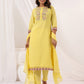 Janasya Light Dobby Cotton Embroidered Straight Kurta Set | Swadesiicart