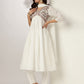 Janasya Light Dobby Cotton Embroidered A-Line Kurta Set | Swadesiicart