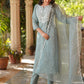 Janasya Light Silk Blend Embroidered Straight Kurta Set | Swadesiicart