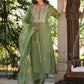 Janasya Dark Silk Blend Embroidered Straight Kurta Set | Swadesiicart