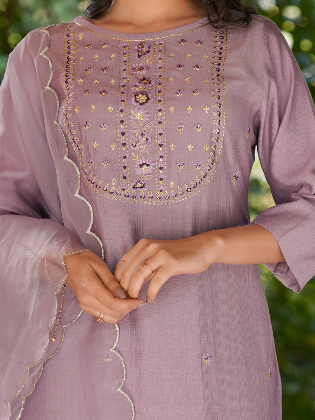 Janasya Light Silk Blend Embroidered Straight Kurta Set | Swadesiicart
