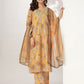 Janasya Bright Silk Blend Floral Straight Kurta Set | Swadesiicart