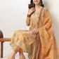 Janasya Bright Silk Blend Floral Straight Kurta Set | Swadesiicart