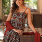 Janasya Dark Cotton Floral Tiered Kurta Set | Swadesiicart