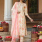 Janasya Light Cotton Floral A-Line Kurta Set | Swadesiicart