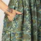 Janasya Dark Cotton Floral A-Line Kurta Set | Swadesiicart