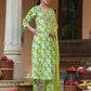 Janasya Bright Cotton Floral A-Line Kurta Set | Swadesiicart