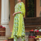 Janasya Bright Cotton Floral A-Line Kurta Set | Swadesiicart