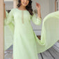 Janasya Light Cotton Self Design Straight Kurta Set | Swadesiicart