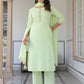Janasya Light Cotton Self Design Straight Kurta Set | Swadesiicart