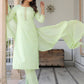 Janasya Light Cotton Self Design Straight Kurta Set | Swadesiicart
