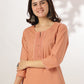 Janasya Dark Cotton Solid Straight Kurta Set | Swadesiicart
