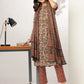 Janasya Dark Cotton Floral A-Line Kurta Set | Swadesiicart