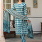 Janasya Dark Cotton Abstract A-Line Kurta Set | Swadesiicart
