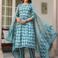 Janasya Dark Cotton Abstract A-Line Kurta Set | Swadesiicart