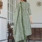 Janasya Dark Cotton Floral A-Line Kurta Set | Swadesiicart