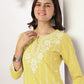 Janasya Light Cotton Embroidered Straight Kurta Set | Swadesiicart