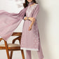 Janasya Light Cotton Embroidered Straight Kurta Set | Swadesiicart