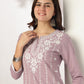 Janasya Light Cotton Embroidered Straight Kurta Set | Swadesiicart