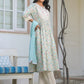 Janasya Light Cotton Yoke Embroidery A-Line Kurta Set | Swadesiicart