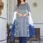 Janasya Dark Rayon Floral A-Line Kurta Set | Swadesiicart