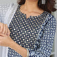 Janasya Dark Rayon Floral A-Line Kurta Set | Swadesiicart