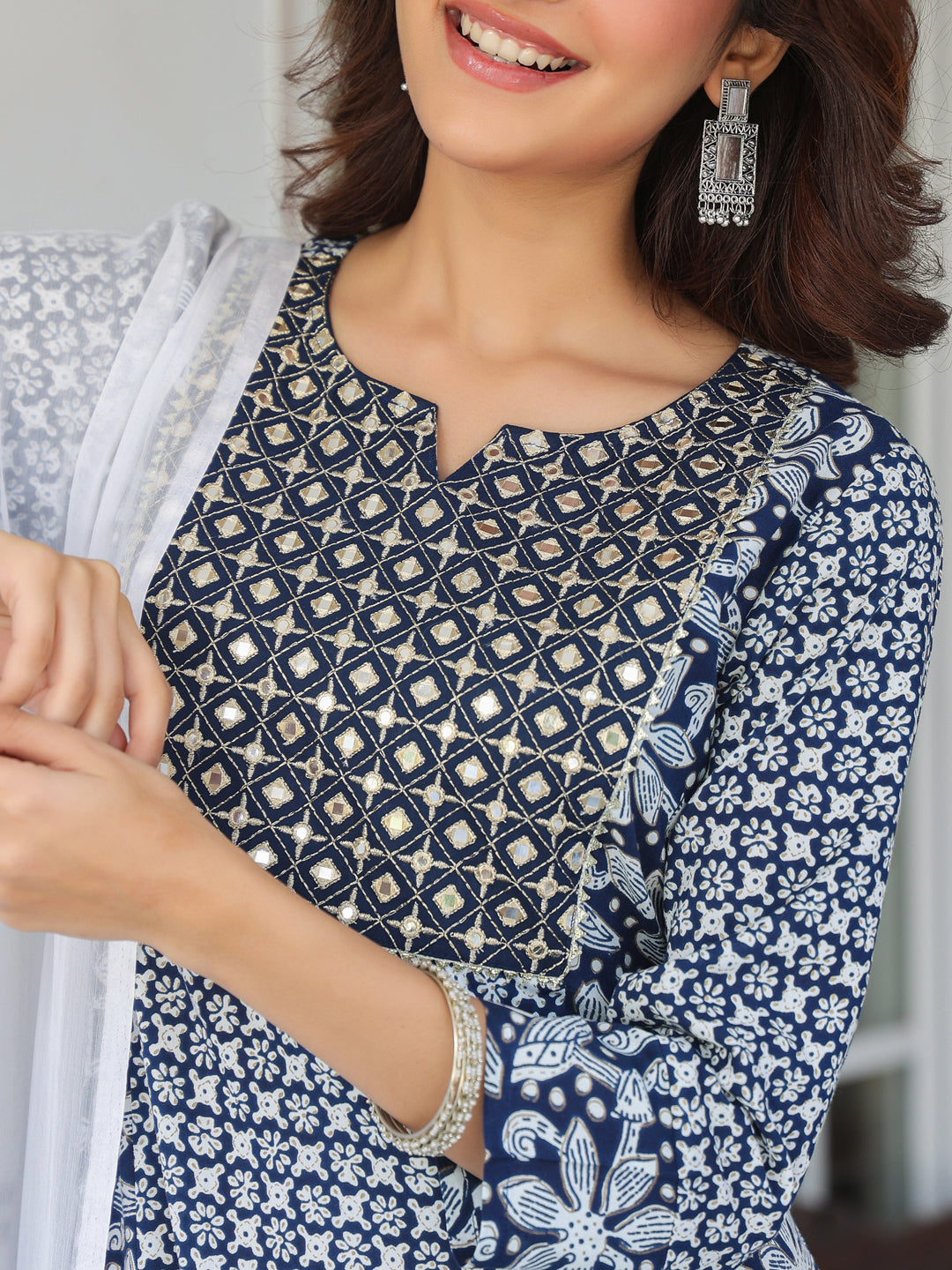 Janasya Dark Rayon Floral A-Line Kurta Set | Swadesiicart