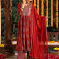 Janasya Dark Georgette Yoke Embroidery A-Line Kurta Set | Swadesiicart