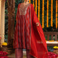 Janasya Dark Georgette Yoke Embroidery A-Line Kurta Set | Swadesiicart