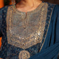 Janasya Dark Georgette Ajrakh Anarkali Kurta Set | Swadesiicart