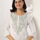 Janasya Light Cotton Yoke Embroidery Straight Kurta Set | Swadesiicart