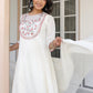 Janasya Light Cotton Yoke Embroidery A-Line Kurta Set | Swadesiicart