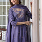 Janasya Dark Cotton Embroidered A-Line Kurta Set | Swadesiicart