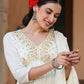 Janasya Light Cotton Embroidered A-Line Kurta Set | Swadesiicart