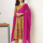 Janasya Bright Cotton Floral Angrakha Kurta Set | Swadesiicart