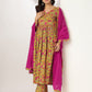 Janasya Bright Cotton Floral Angrakha Kurta Set | Swadesiicart