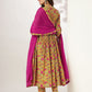 Janasya Bright Cotton Floral Angrakha Kurta Set | Swadesiicart