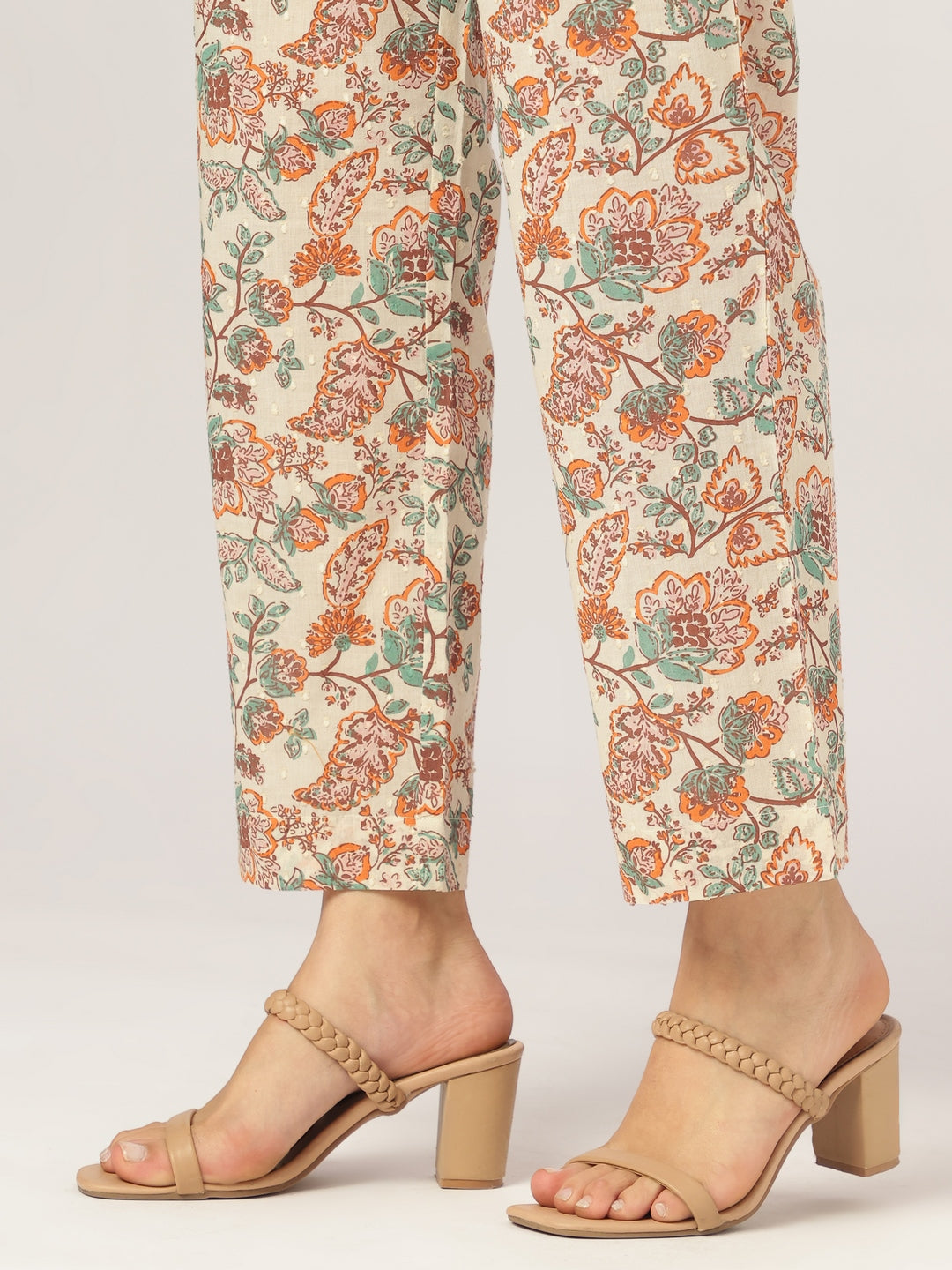 Janasya Light Cotton Floral A-Line Kurta Set | Swadesiicart