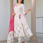 Janasya Light Cotton Floral Angrakha Kurta Set | Swadesiicart