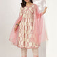 Janasya Light Cotton Floral A-Line Kurta Set | Swadesiicart