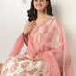 Janasya Light Cotton Floral A-Line Kurta Set | Swadesiicart