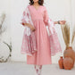 Janasya Light Cotton Embellished A-Line Kurta Set | Swadesiicart