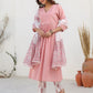 Janasya Light Cotton Embellished A-Line Kurta Set | Swadesiicart