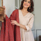 Janasya Light Cotton Solid A-Line Kurta Set | Swadesiicart